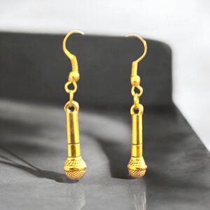 Gold Microphone Earrings